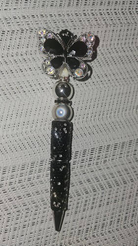 Black fancy butterfly spinner - black,