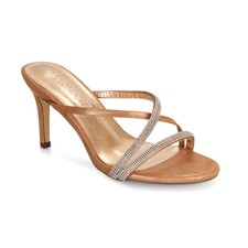 New Womens Mid Heel Stiletto Diamante Strappy Sandals Ladies Slip On Shoes Size