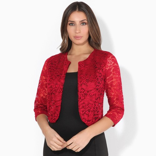 Women ladies lace shrug - women, crop
