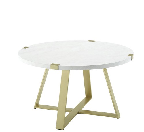 Round coffee table - coffee, white