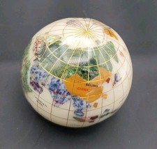 Vintage Gemstone World Globe Earth Paperweight 