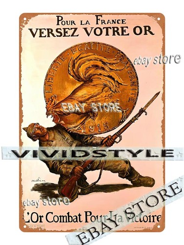 Tin sign 1915 gold donation - tin,