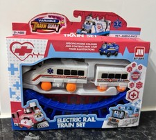 Jinn Electric Rail Toy Train Set For Kids 911 Ambulance