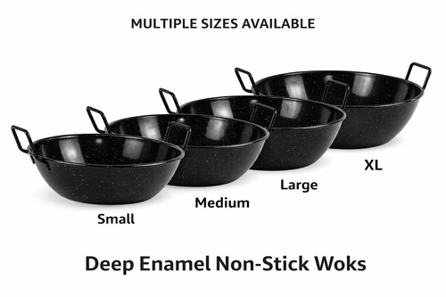 Deep enamel wok non stick - deep,