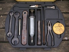 Jaguar Mk2 toolbox with some tools.