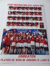 Arsenal FC 2003-04 The Invincibles Unbeaten Season Exclusive A4 Signed Pre-Print