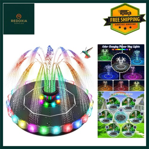 Vibrant solar fountain with - vibrant,