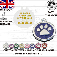 Engraved Dog Tag Personalised ID Tags Name Disc Pet Cat Tags Animal Cat Collar