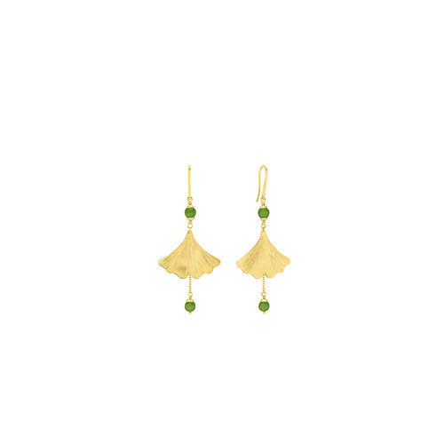 Lalique ginkgo earrings - lalique,