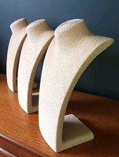 3 x Bust Jewellery Display Necklace Stands Cream