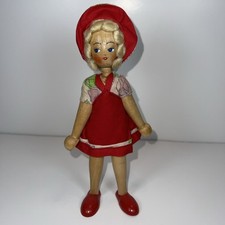 Polish Wooden Peg Doll Red