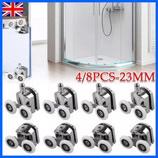 4/8X Replacement 23mm Twin Shower Screen Door ROLLERS/Runners/Wheels Top &Bottom