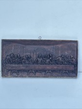 The Last Supper Wall Decoration Catholic Religious Wood Carving Plaque of Jesus