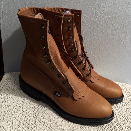 Vintage new justin leather - , 8"