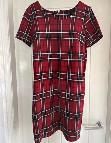 Ladies red black tartan - red, &