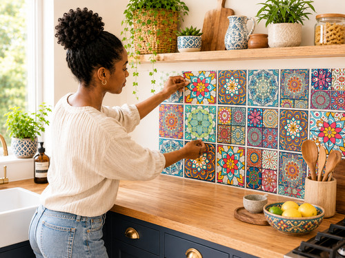 Tile stickers mosaic - tile,