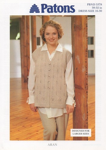 5378 ladies waistcoat knitting - ladies,