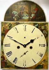 Original Revamped Hand-Painted Grandfather Longcase Clock Dial & Modern Movement