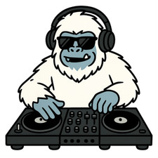 DJ Yeti sticker 9x9 cm funny