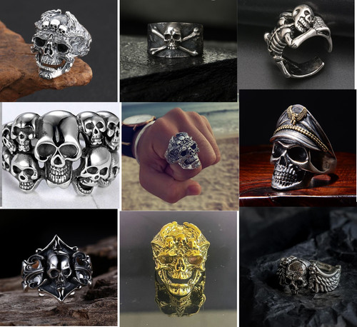 Gothic skull ring punk rock - gothic,