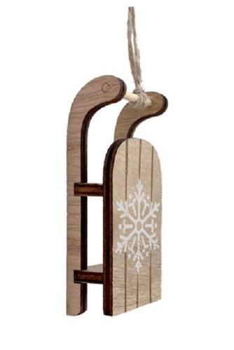 Wooden sleigh bauble - sleigh,