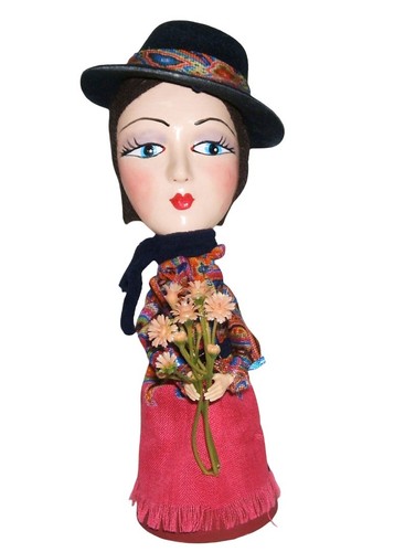 Flower lady art doll - art,