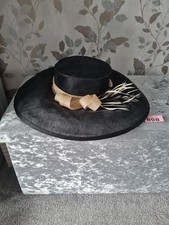 Ladies Black Wedding Hat With