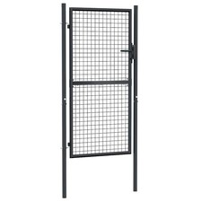 Mesh Garden Gate Galvanised Steel Grey Backyard Gate Door Multi Sizes vidaXL