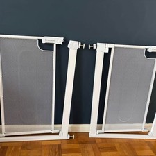 2 x Callowesse Narrow Metal Mesh Stair Gate | 62-69cm x H76cm | Pressure Fit - W