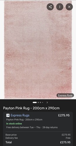 Payton pink shaggy rug 200 - pink,