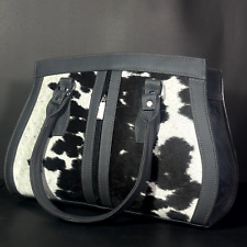 Artistic Natural Handmade Cowhide Ladies Hand Bag With Great Colour Combination-