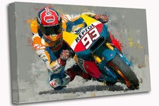 Motorcycle Rider Motorbike Stunning Image Canvas Print Wall Art Picture