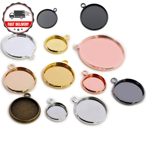 Round cabochon base tray blank - round,