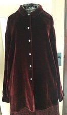 Laura Ashley Burgundy Velvet Blouse Size 12 (New)