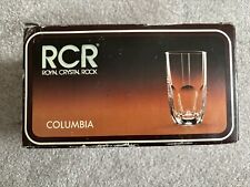 Vintage RCR Royal Rock 24% Crystal Beer / Whiskey Set 6 Tumblers Unused in Box