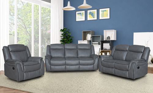 Grey leather gel recliner - grey,
