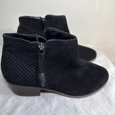 Evan’s Ankle Boots Black Faux Suede UK 5 Extra Wide Brand New