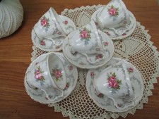 VERY PRETTY SET OF 5  VINTAGE ROYAL ALBERT  COFFEE CUPS AND SAUCERS 'TRANQUILITY