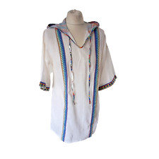 St Michael Hoodie Top Cheesecloth Vintage Multicoloured Tunic Kaftan Fit UK 8 10