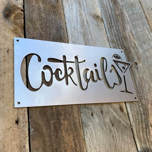 Cocktails wall sign steel - wall,