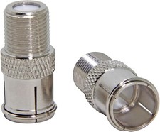 Pack Of 4, F-Type  F Plug Push On Quick Fit Adaptors Sky/Cable/LNB