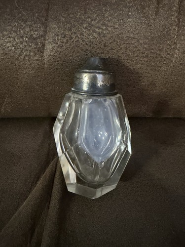 Vintage faceted glass perfume - faceted,