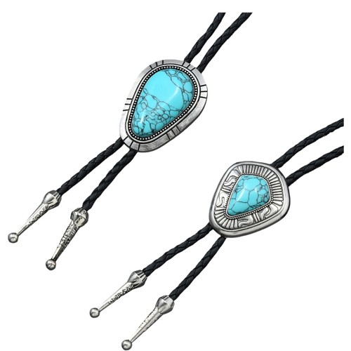 Handcrafted turquoise bolo tie - handcrafted,