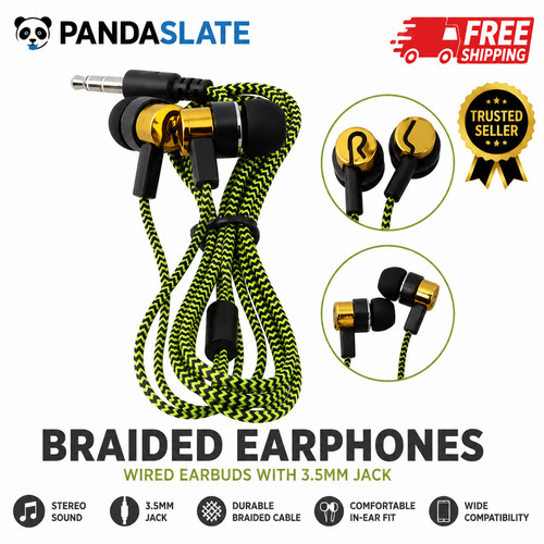 Braided headphones earphones - braided,