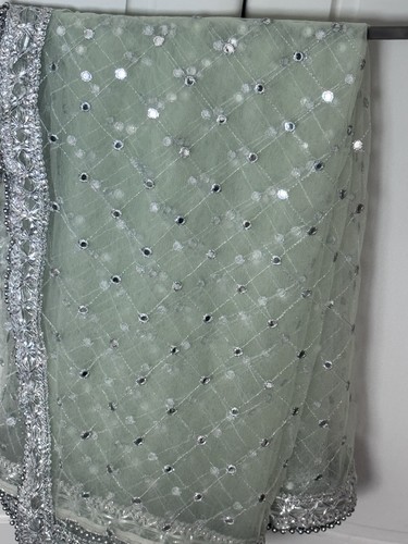 Green sage dupatta chunni - dupatta,