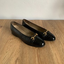 Russell & Bromley Womens Flats Shoes Classic Black Leather Loafers Sz UK 6.5 VGC