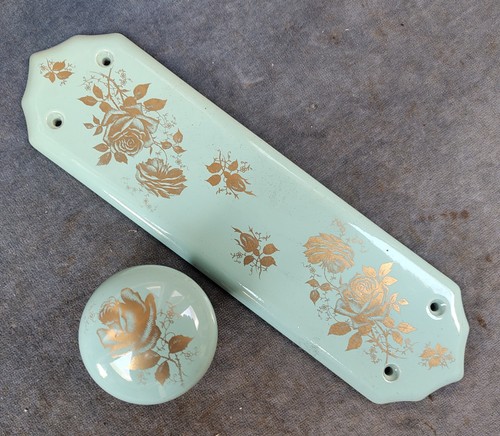 Reclaimed ceramic door plate - door,