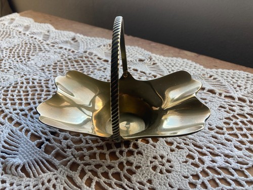 Vintage solid brass dish with - vintage,