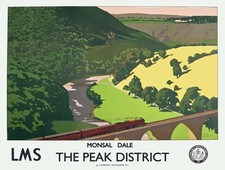 TX272 Vintage Monsal Dale The Peak District LMS Railway Travel Poster A2/A3/A4