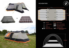 OLPRO 8 Berth Tent with Extension, Carpet and Groundsheet